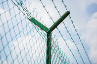 Barriera di sicurezza rivestita di verde del filo spinato del PVC Lowa sulla cima del recinto del collegamento a catena